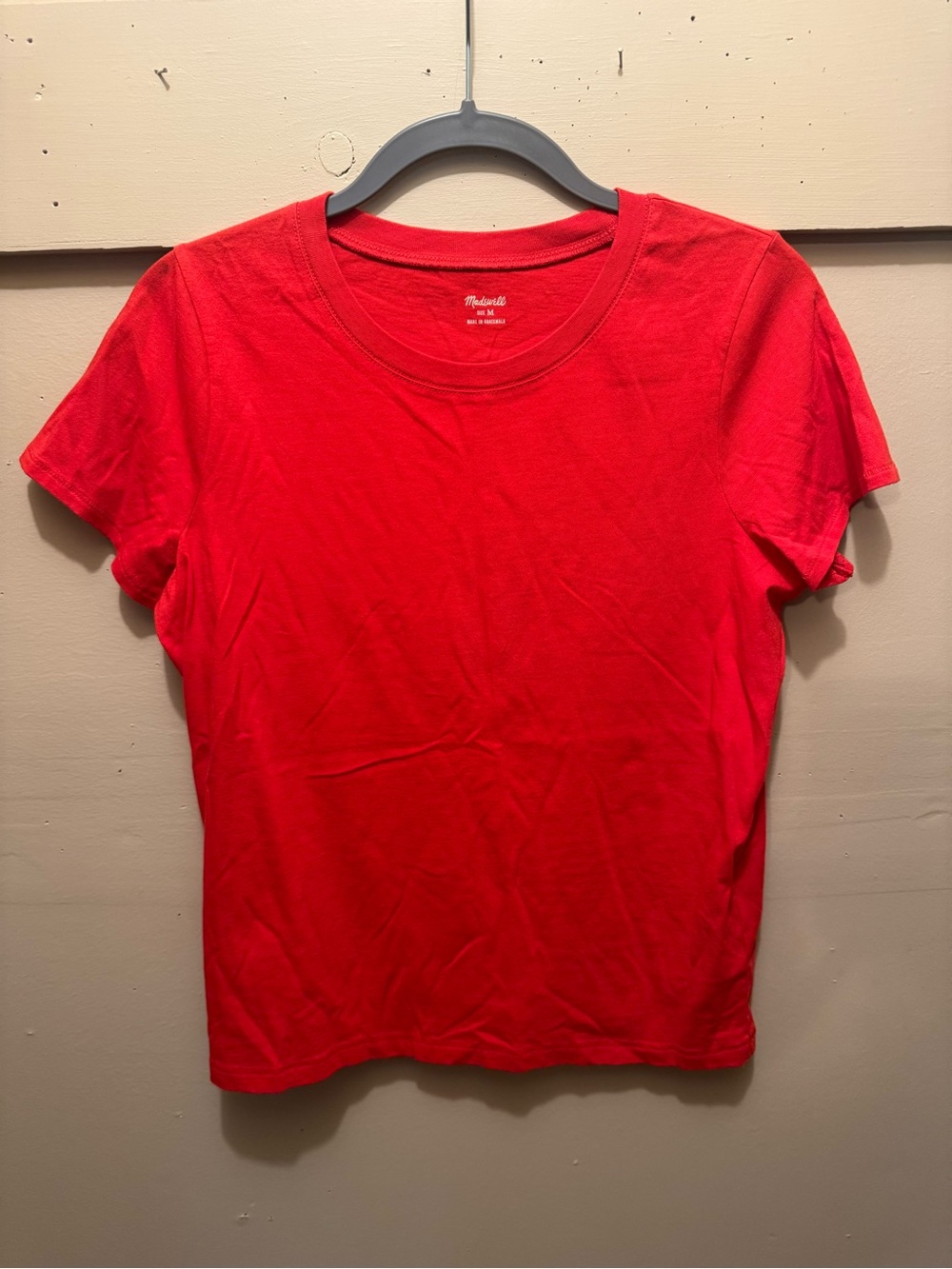 Madewell Classic Crewneck Short Sleeve Tee in Bright Red